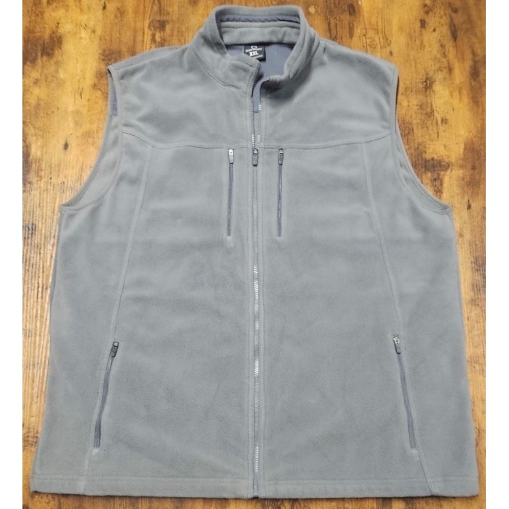 SCOTTeVEST Fireside Fleece Vest Men's 2XL Gray Travel Utility Hidden Pocketsp
